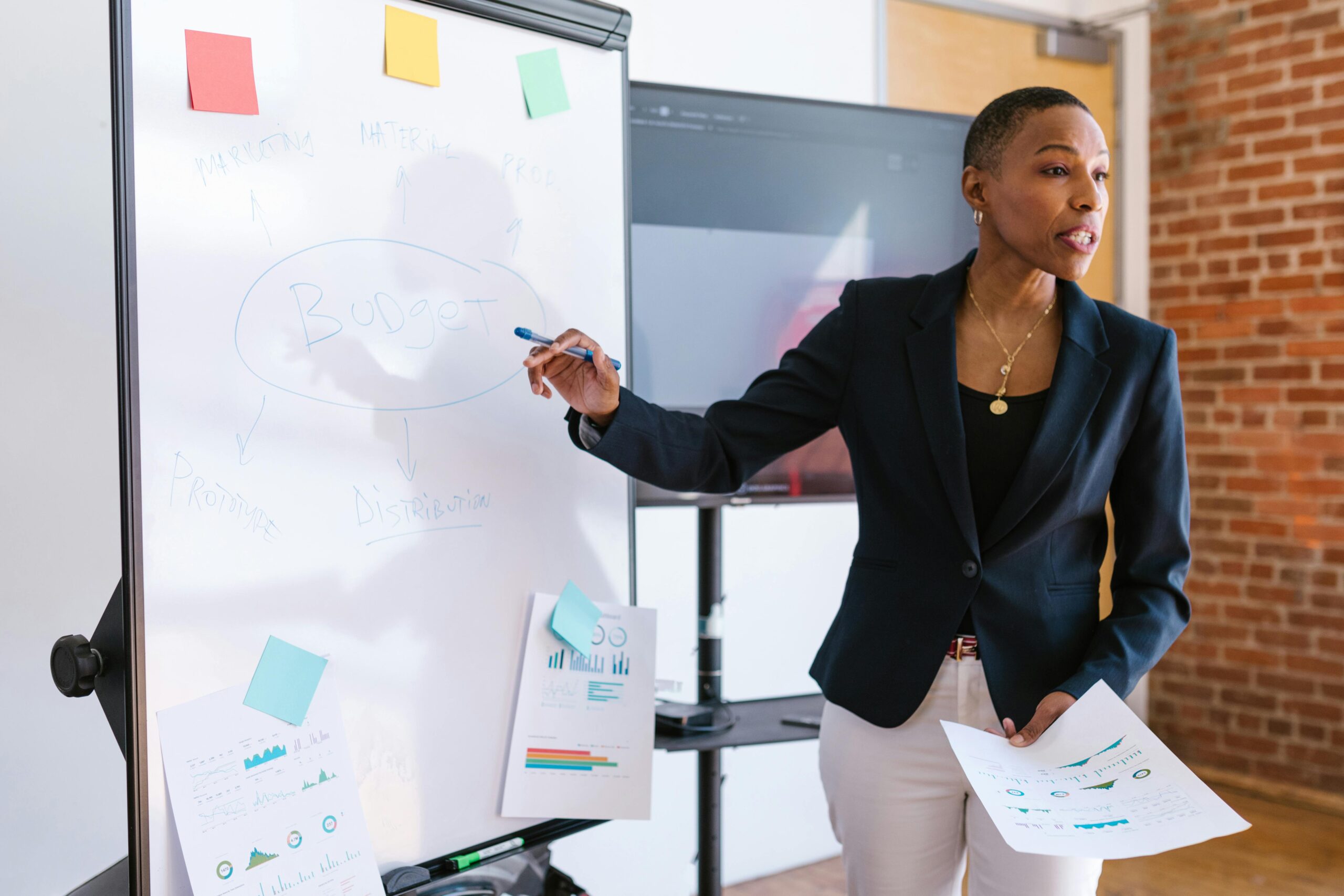 woman teaching marketing training and development